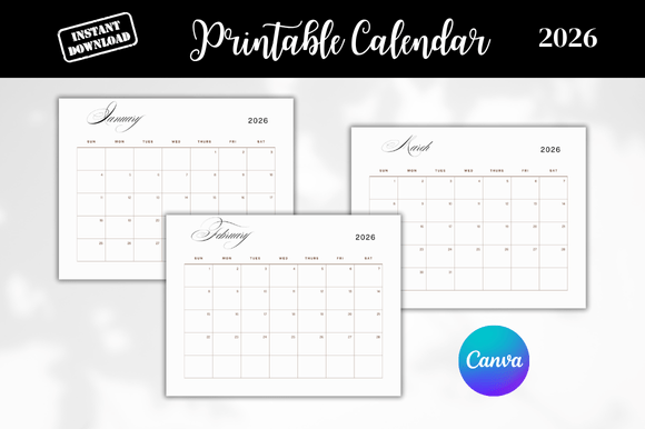 2026 Calendar Editable Canva Templates: Your Design Shortcut