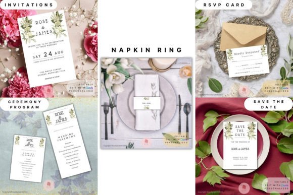 Elegant Wedding Invitation Set Templates for a Stylish Celebration