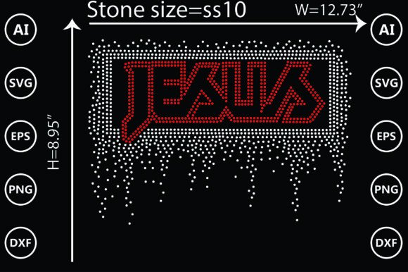 Elevate Projects with Jesus Rhinestone Templates Design