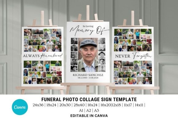 Funeral Photo Collage Sign Set Templates: A Designer's Guide to Creating a Dignified Tribute