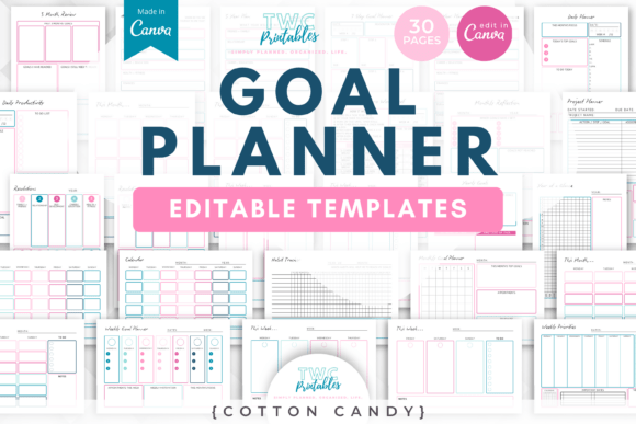 Goal Planner Canva Templates: The COTTON CA Design System