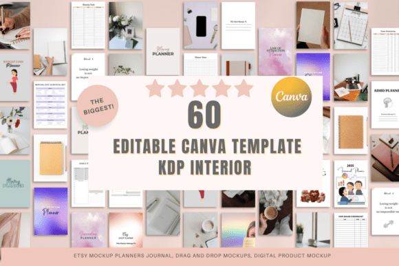 Launch Your KDP Business: The Power of 60+ Editable Canva Templates