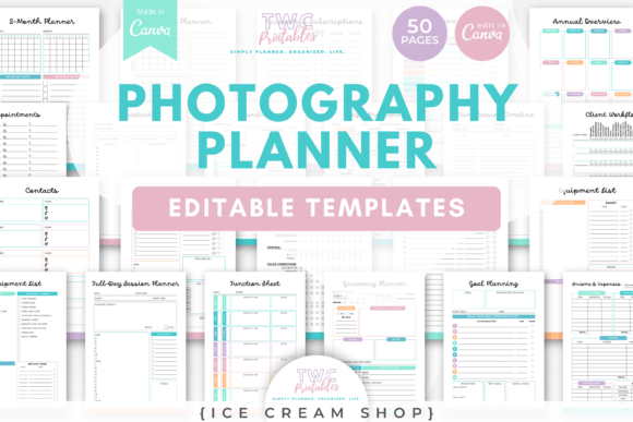 Photography Planner Canva Templates |ICE: Your Workflow Solution