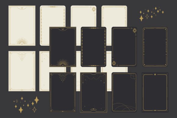 Unlock Mystical Design with Vector Tarot Card Frame Templates